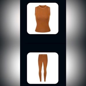 NWT Skims Outdoor Basic Crew Neck Tank (M) & Legging (L) Camel